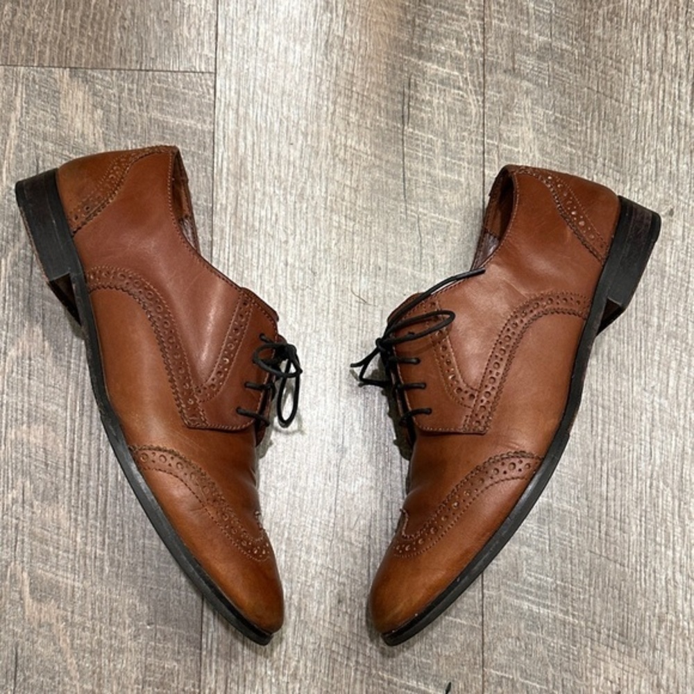 Cole Haan Brown Leather brogued Oxford Shoes Size 7.5